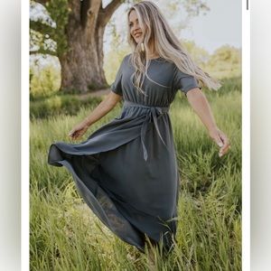 Taylor Jane Wrap Maxi Dress Size S (Worn Once) Dim Grey